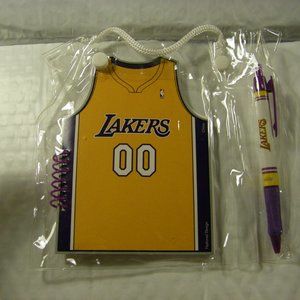 Los Angeles LAKERS Notebook & Pen Set LA LAKERS NBA Basketball Clear Pouch New